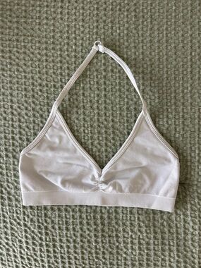 Alphalete White Halter Bra (XS)